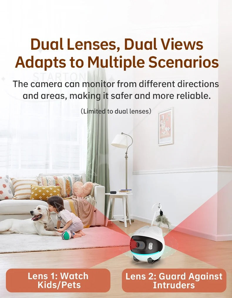 PET Monitoring WiFi Camera for Elderly and Children, Wireless 2.4G Smart Voice Robot